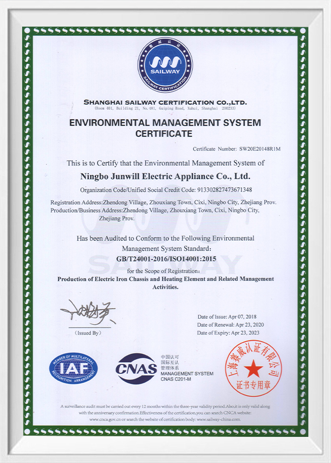 ISO14001 certifikat